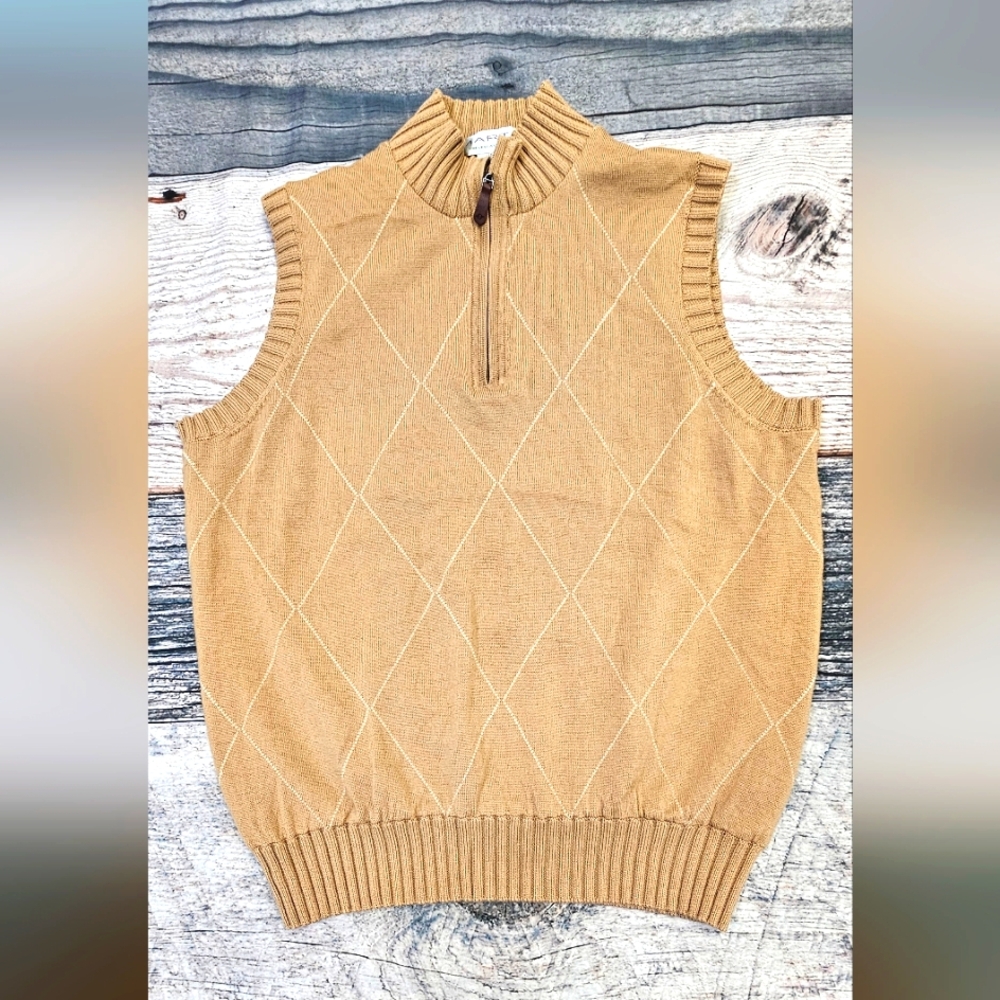 Martin Timeless as the Game Men's  M Italian Merino Wool Sweater Vest  1/4 Zip